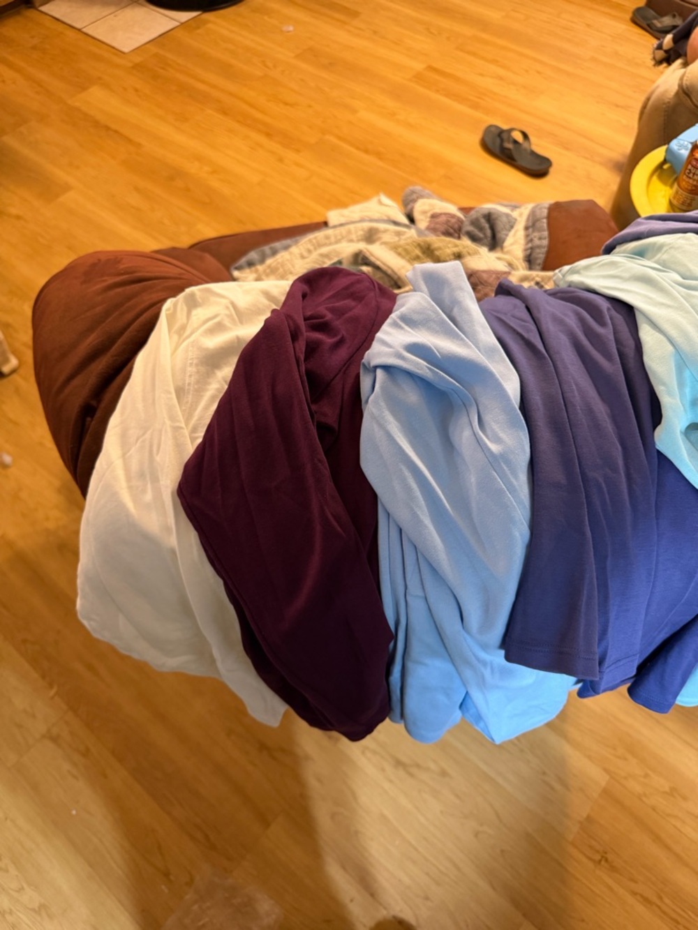 L.L. Bean Long Sleeve Tees in Cream, Burgundy, Light Blue, and Purple (6)